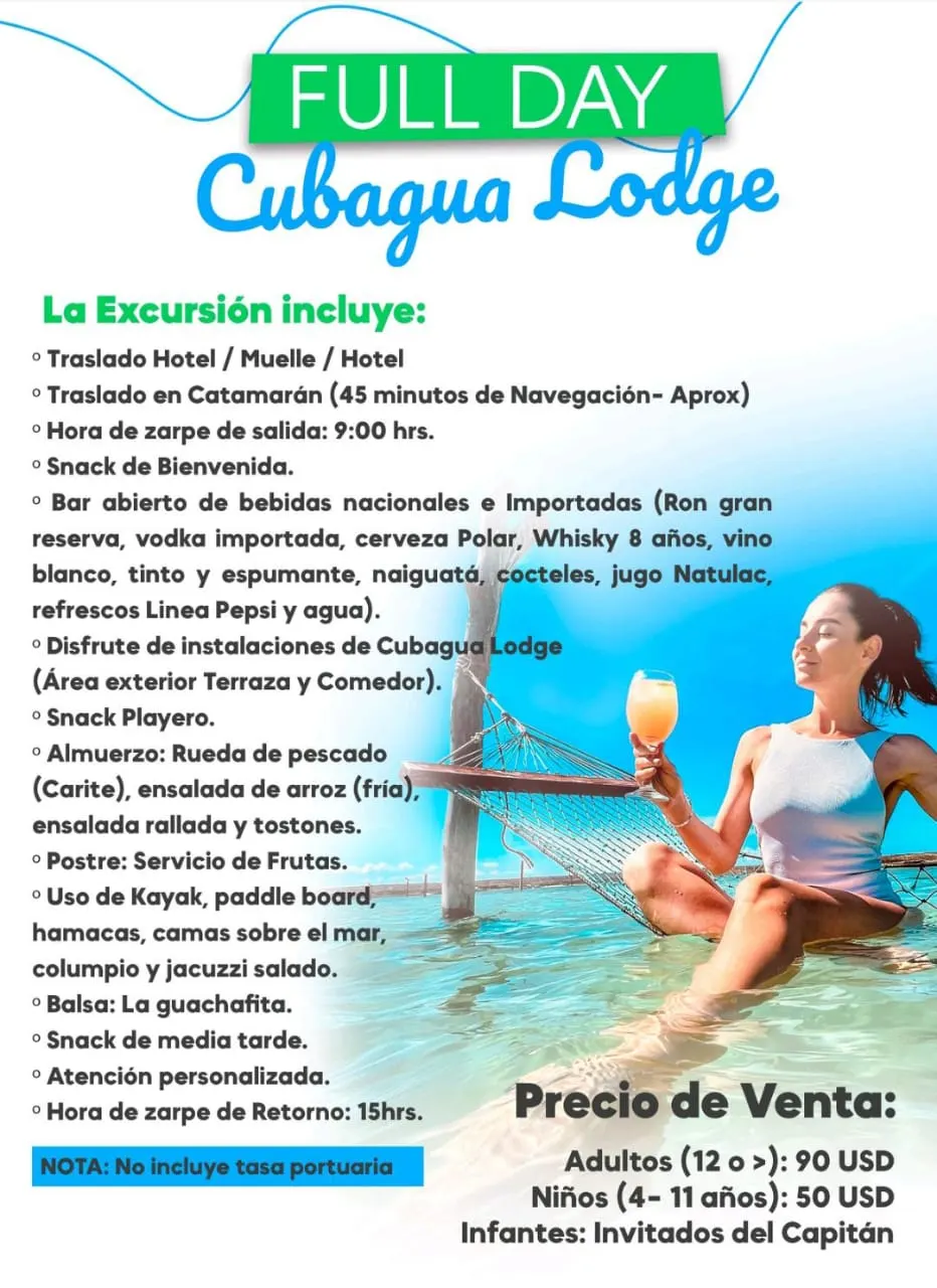 Full Day Cubagua Lodge